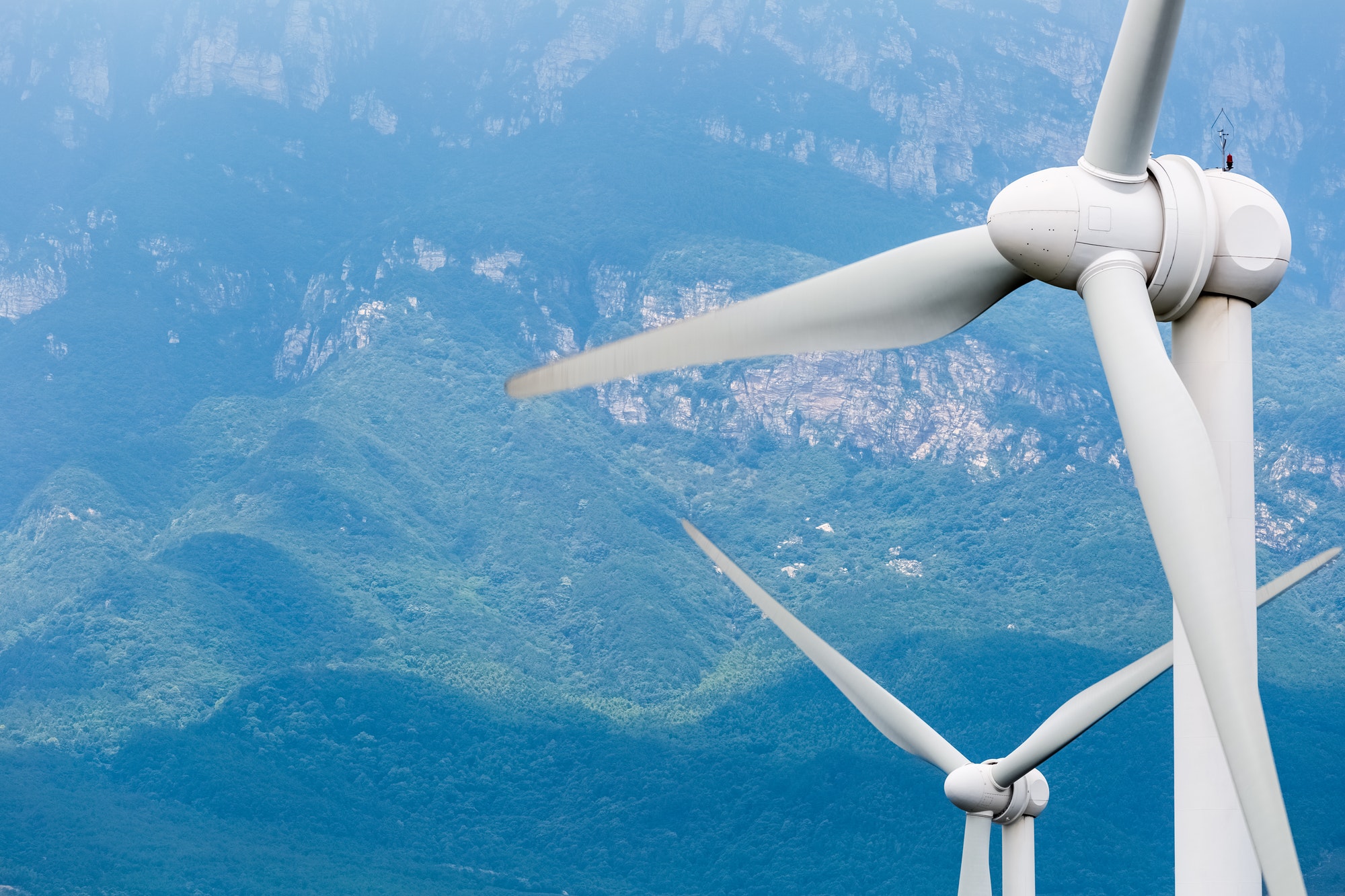 wind turbines closeup