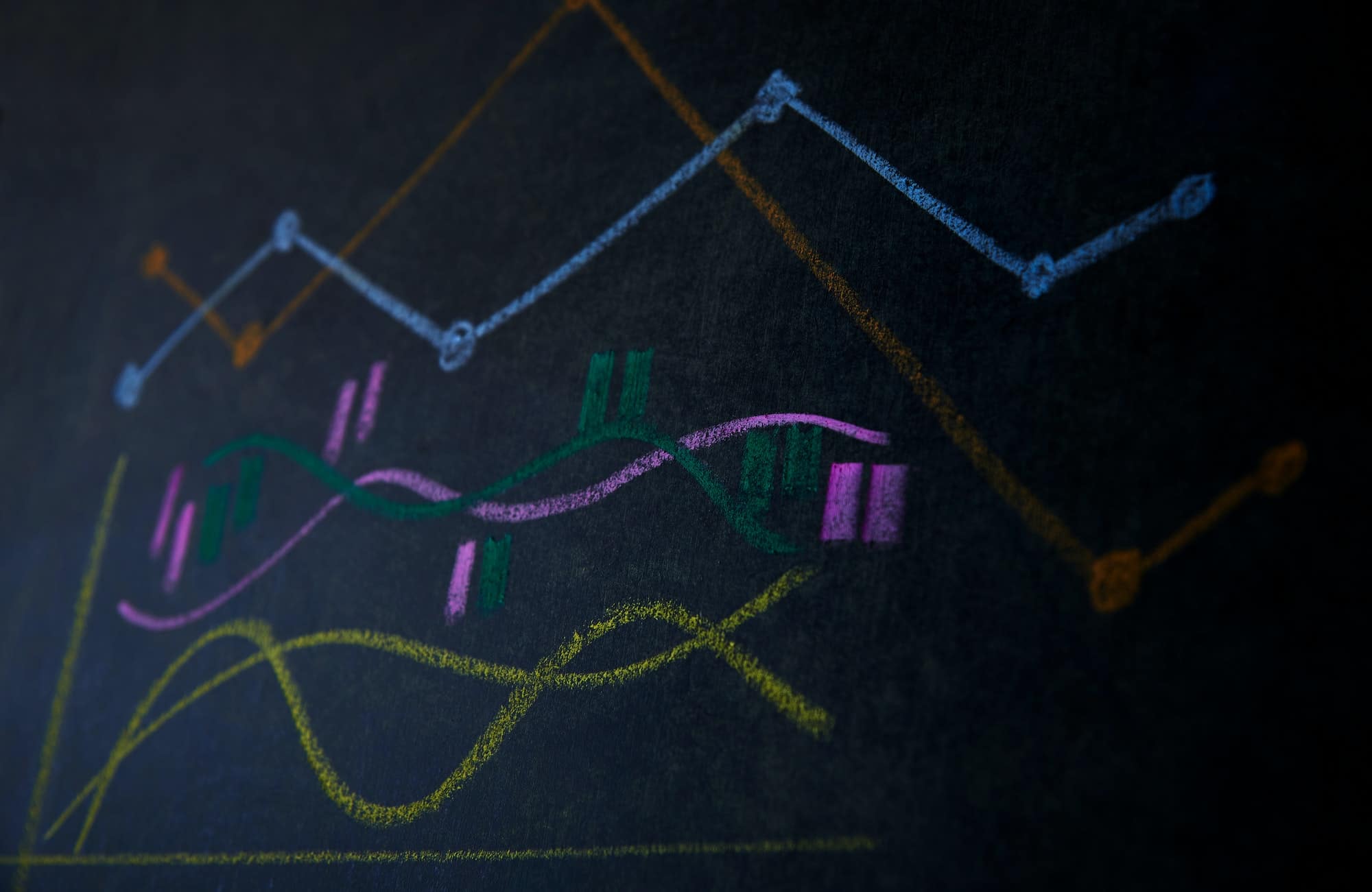 the multi colored chart on the chalkboard